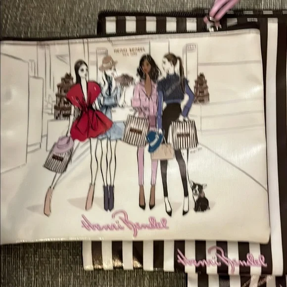 Brown and White Striped Women Bag Set by Henri Bendel - Picture 3 of 7